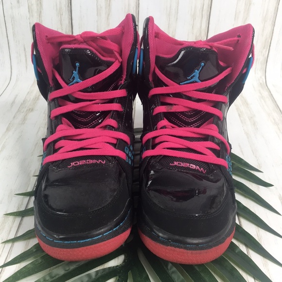 hot pink high top jordans